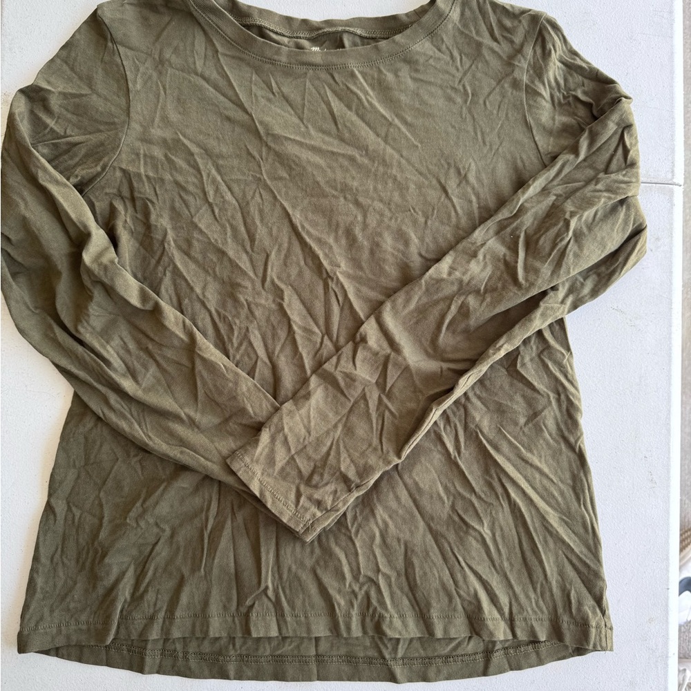 Madewell Women’s Long Sleeve Crewneck Top - Olive Green